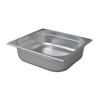 Allpax Récipient GN 2/3 en acier inoxydable - Hauteur 100 mm - bac gastronorme compatible alimentaire et résistant à la chaleur, pour égoutter ou comme insert de cuisson dans le chafing dish