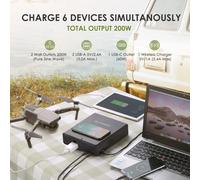 ALLPOWERS 200W Powerbank solaire 154Wh 41600mAh centrale électrique Portable alimentation de secours d'urgence avec chargement sans fil pour Camping RV 220V EU Version