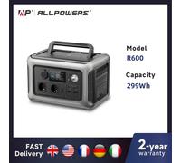 ALLPOWERS Centrale électrique portable R600, batterie LiFeP04 299 Wh avec 2 prises CA 600 W (surtension 200 W) pour camping en plein air RV maison noir