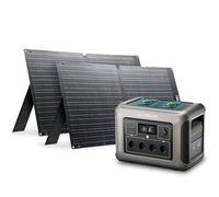 ALLPOWERS R1500 générateur solaire avec 2 panneaux solaire pliables de 100W, 1152Wh batterie LiFeP04, 2 x Chargement rapide sans fil 15W, fonction UPS, Entrée maximale de 1500W, camping, extérieur