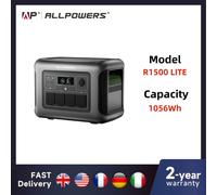 ALLPOWERS Centrale électrique portable R1500 LITE 1056Wh LiFePO4 1600W (3200W crête) avec 2x100W