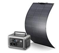 ALLPOWERS R600 Station électrique portable 299Wh avec panneau solaire 100W | générateur solaire avec panneau solaire flexible 100W IP68 étanche, batterie LFP, pour camping-car, jardin, toit