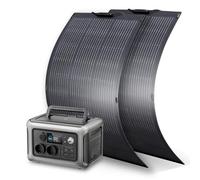 ALLPOWERS R600 Station électrique portable 299Wh avec panneau solaire | 2 × panneau solaire flexible IP68 étanche, batterie LiFeP04, générateur solaire pour camping-car, jardin, toit