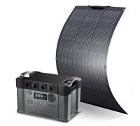 ALLPOWERS S2000Pro Station électrique portable 1451Wh, 4 prises CA 2400W, générateur solaire avec panneau solaire souple 100W IP68 étanche, Chargement rapide, camping-car, balcon, jardin