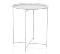 ALLRUND | métal avec motif perforé - Table d'appoint Blanc