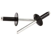 Allstar ALL18170 Lot de 250 Rivets à tête Large avec mandrin en Aluminium Noir 6,35 mm à 9,5 mm