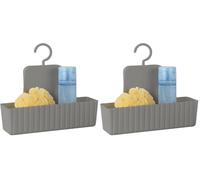Allstar Serviteur de douche Minas taupe - Tablette de rangement de douche, panier mural, Polypropylène, 25.3 x 22.5 x 8 cm, Taupe (Lot de 2)
