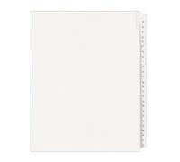 Allstate-Style Legal Side Tab Dividers, 26-Tab, A-Z, Letter, White, 26/Set, Sold as 1 Set