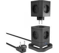 Allteq ALTQ-PT-130, 2 m, intérieur, plastique, noir, 9 sorties CA, 220 - 240 V