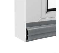 Allthingstore Bande d'étanchéité en PVC pour fenêtres coulissantes - 4 m - Insonorisante - Avec dos autocollant - Anti-bruit et anti-poussière - Gris