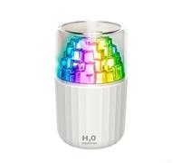 Allthingstore Mini humidificateur avec brume à 2 vitesses, éclairage réglable coloré et fonctionnement silencieux pour chambre à coucher ou bureau, arrêt automatique et boîtier ABS (blanc)
