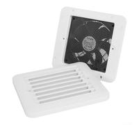 Allthingstore Ventilateur de refroidissement latéral pour camping-car avec écran, ventilateur d'échappement 12 V pour camping-car, remorque, résistant aux UV, étanche, grille d'admission d'air, blanc