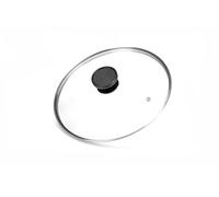 Alluflon Couvercle en Verre Trempé avec Rebord en Acier Inoxydable, Résistant aux Hautes Températures, Compatible Lave-Vaisselle, 24 cm