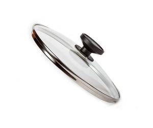 Alluflon Glass Lid 22 Cm Couvercle Rond Noir Et Transparent Noir