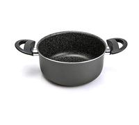 Alluflon Tradizione Italia Casserole avec 2 poignées, surface en pierre, revêtement anti-adhésif et anti-rayures, Lavable au lave-vaisselle, 16 cm