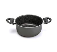 Alluflon Tradizione Italia Casserole avec 2 poignées, surface en pierre, revêtement anti-adhésif et anti-rayures, Lavable au lave-vaisselle, 20 cm