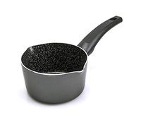 Alluflon Tradizione Italia Casserole avec Bec Verseur, Effet Pierre, Revêtement Antiadhésif et Anti-rayures, Compatible Lave-Vaisselle, 14 cm