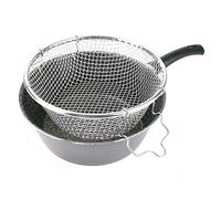 Alluflon Tradizione Italia Poêle à frire avec panier, Friteuse avec 2 poignées, revêtement ardoise anti-adhésif, Lavable au lave-vaisselle, 24 cm