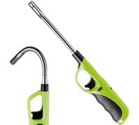 Allume-cheminée à gaz avec long embout flexible et verrouillage de sécurité.