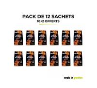 Allume-feux - Cook'in Garden - bois compressé végétal FSC - pack de 12 x 72 pcs - barbecue au charbon