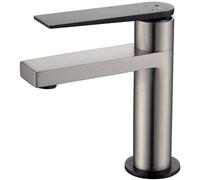 Allure mitigeur lavabo bas façon inox et noir Essebagno