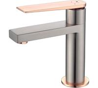 Allure mitigeur lavabo bas façon inox et or rose Essebagno