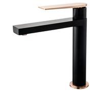 Allure mitigeur lavabo haut façon inox et noir Essebagno