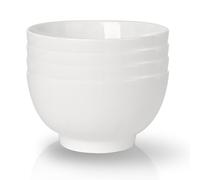 ALLUSEIT Lot de 4 bols à céréales en céramique - 1400 ml - Grands bols à soupe - Pour salade, ramen, riz, pho, nouilles, fruits, etc. - Passe au micro-ondes - Blanc - Diamètre : 18 cm