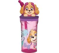 ALMACENESADAN, 4915. Gobelet figurine 3D avec canne réutilisable Paw Girl, patrouille, skye, capacité 360 ml, produit réutilisable, sans BPA.