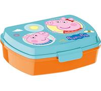 ALMACENESADAN Sandwichera rectangulaire multicolore; produit en plastique réutilisable; sans BPA ; dimensions intérieures 16,5 x 11,5 x 5,5 cm (Peppa pig)