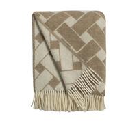 Almedahls Plaid en tricot 130x170 cm Brun-blanc cassé