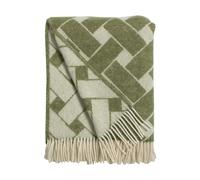 Almedahls Plaid en tricot 130x170 cm Vert-blanc cassé