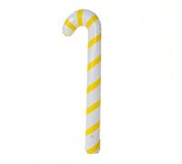 Almencla Canne Noël Gonflable en PVC Pliable Canne à Sucre Noël Port d'air Polyvalent pr Rods Hôtels, Jaune