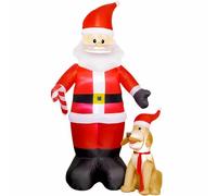 Almencla Décoration Gonflable Autoportant Père Noël Gonflable Lumineux Chien Grand pr