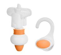 Almencla Distributeur de Gel, Distributeur Suspendu avec Crochet, Récipient, Accessoire de Beauté pour Petites Salles de Bain, Orange