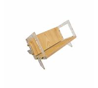 Almencla Étagère Acrylique Support Livre Porte-revues Organisateur Bureau Présentoir Design Lignes Géométriques Luxe Léger Vis Laiton et Support Triangulaire, Couleur Bois