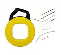 Almencla Fiberglass Cable Puller Guide-Fil Dérouleur Passe-câble avec Ensemble d'Attaches Tige Boucle Crochet Corde Flexible Polyester Pet Corps Grand Rond, 4.5mm 45m