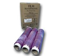 Almericorp® Lot de 3 rouleaux de film alimentaire transparent professionnel haute résistance 30 cm x 300 m Alimentation industrie tatouage