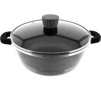 Almina casseroles avec couvercle en verre revêtement anti-adhésif fonte d'aluminium en gris ?40 cm