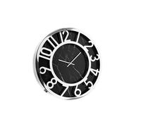 Almina horloge murale moderne avec motif en marbre 60 cm avec chiffres en noir/argenté