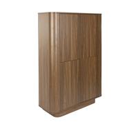 ALMIRA - Armoire avec étagères en bois foncé H140 Marron