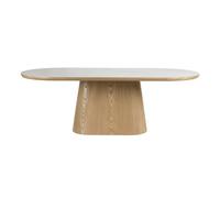 ALMIRA - Table repas ovale Chêne L200 Beige