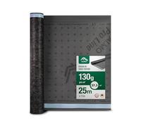 ALMO Écran de sous-toiture ouvert à la diffusion UV 37,5m² (1,5m x 25m), écran pare pluie pour façade, 130g/m², lé de sous-toiture, hydrofuge & résistant aux UV avec joint autocollant intégré