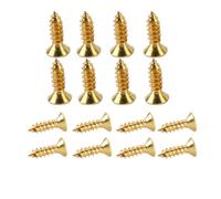 Alnicov Lot de 20 Vis À Bois en Laiton, M3,5 X 12 Mm, Tête Plate Phillips, Autotaraudeuses, pour Charnières De Porte, Meubles en Bois Et Appareils Électroménagers.