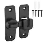 Alnicov Serrure de porte coulissante noire à 90/180 degrés pour porte de grange, verrou de sécurité, petit verrou pour grange, jardin, salle de bain