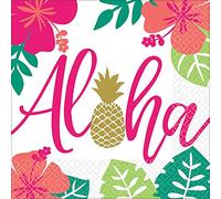 Aloha Lot de 16 serviettes de table 33 cm