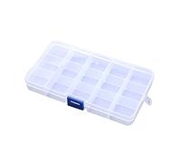 Alomejor Boîte de Rangement en Plastique Transparente Réglable pour L'organisation de Petits Objets Visibilité Claire pour Boucles D'oreilles Bagues Clous Colliers pour Bureau à Domicile Studio 10