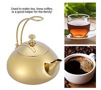 Alomejor Bouilloire en Acier Inoxydable, 1,5 L Design Unique (GOLD) | Compatible induction, chauffe rapide, poignée amovible, polie