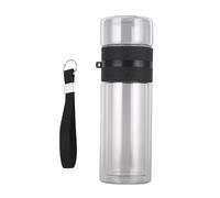 Alomejor Bouteille Infuseur à thé à Double Paroi, Sûre et Polyvalente pour Faire Bouillir de L'eau Glacée, du thé et du café, Verre Borosilicate de 350ML