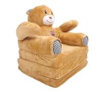 Alomejor Canapé Enfant Pliable Mini Sofa pour Détente (Ours Brun) | Sièges multifonctionnels, Velours cristal doux, Design peu encombrant, Adapté à la maternelle, Utilisation en extérieur